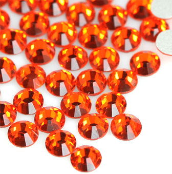 1440 Pcs Ss10(2.8mm) High Quality Crystal Flatback Rhinestones - 2028 Orange Red (hyacinth 236) No Hotfix